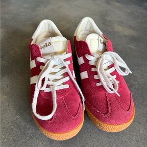 Gola Elan Red Suede Sneakers